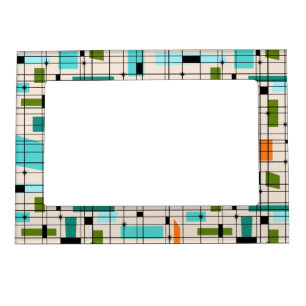 Retro Grid & Starbursts Magnetic Frame