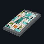 Retro Grid & Starbursts Nylon Wallet<br><div class="desc">This Retro Grid and Starbursts Nylon Wallet is where vintage style meets modern day. It features a cream colored background with kitschy, off kilter squares and rectangles in teal, turquoise, This light blue, orange, and avocado green. The whimsical blocks of color are overlayed are worked into some of the grid...</div>