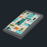 Retro Grid & Starbursts Nylon Wallet<br><div class="desc">This Retro Grid and Starbursts Nylon Wallet is where vintage style meets modern day. It features a cream colored background with kitschy, off kilter squares and rectangles in teal, turquoise, This light blue, orange, and avocado green. The whimsical blocks of color are overlayed are worked into some of the grid...</div>