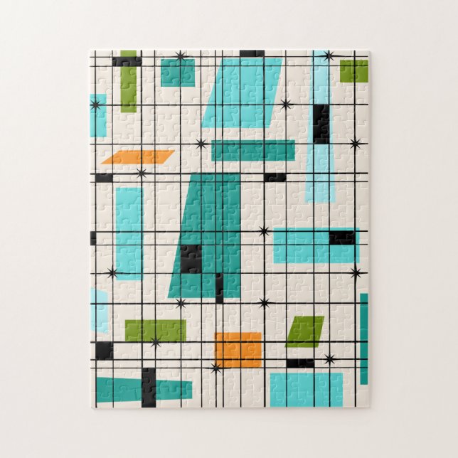 Retro Grid & Starbursts Puzzle (Vertical)