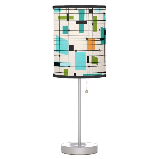 Retro Grid & Starbursts Table Lamp (Left)