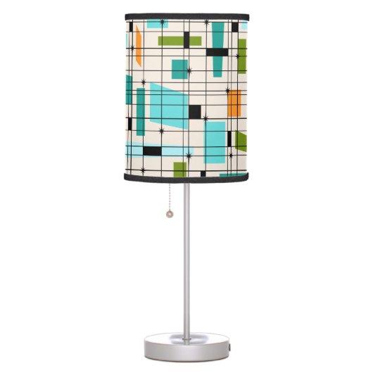 Retro Grid & Starbursts Table Lamp (Right)