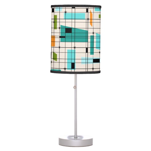 Retro Grid & Starbursts Table Lamp (Front)