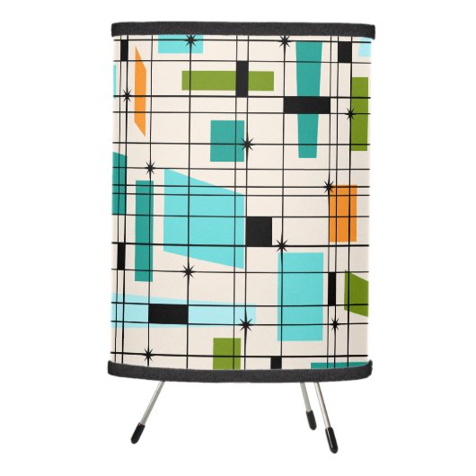 Retro Grid & Starbursts Tripod Lamp (Right)