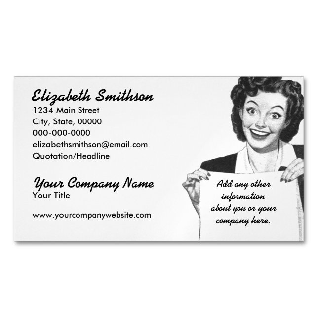 Retro Grin Magnetic Business Card (Front)