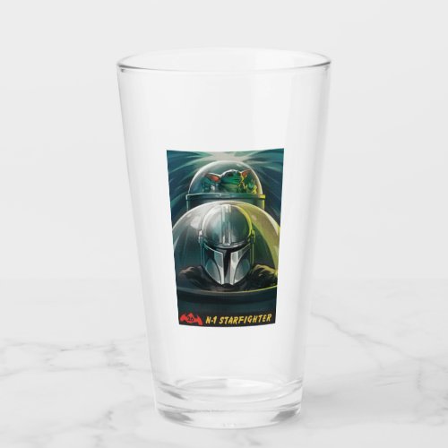 Retro Grogu  The Mandalorian N_1 Starfighter Art Glass