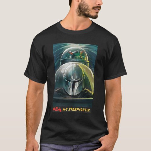 Retro Grogu  The Mandalorian N_1 Starfighter Art T_Shirt