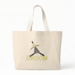 Retro Groom in Tuxedo Large Tote Bag