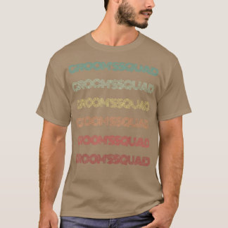 Retro GROOMS SQUAD Bridal Party Groovy Family Frie T-Shirt