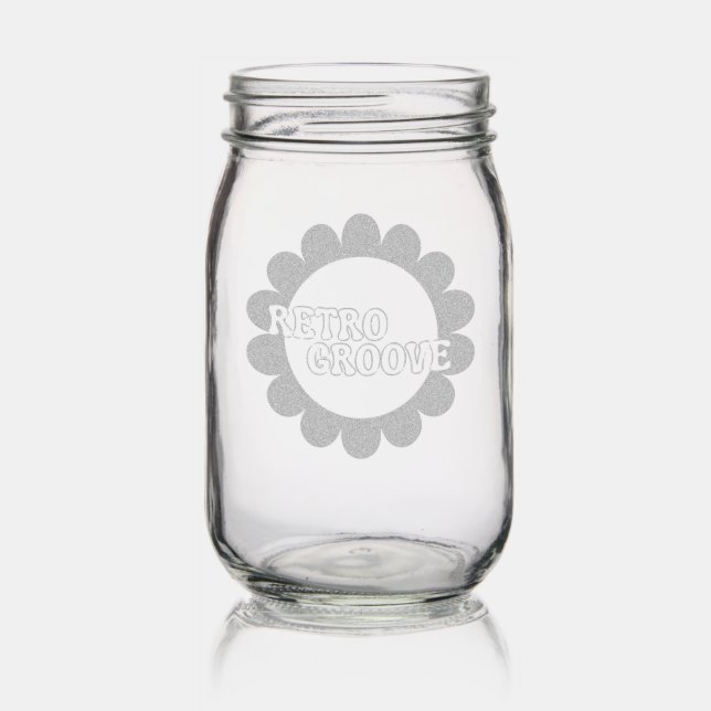 Retro Groove Mason Jar (Glassware)