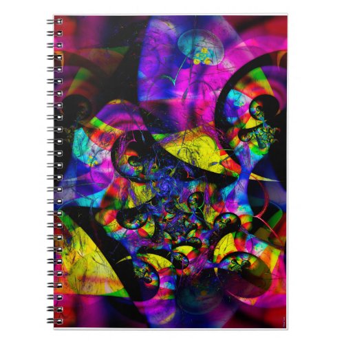 Retro Groove Psychadelic Fractal Art Notebook