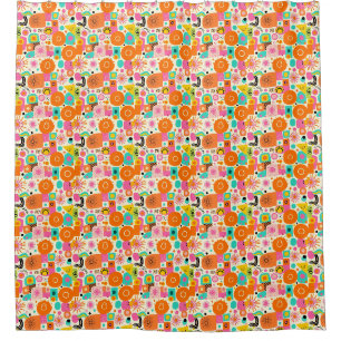 Retro Groove Shower Curtain