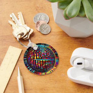 Retro Groove: Space-Time Disco Ball Keychain