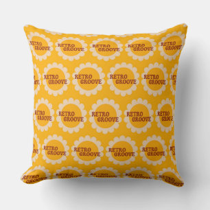 Retro Groove Throw Pillow