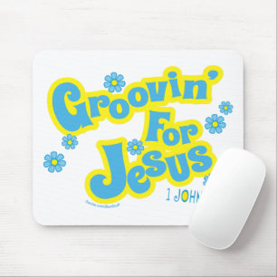 Retro Groovin' For Jesus Christian Mouse Pad