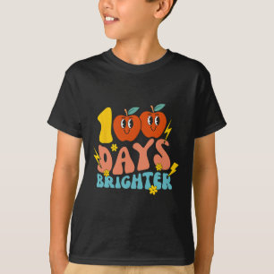 Retro Groovy 100 Days Brighter Student 100th Day O T-Shirt