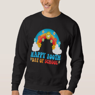 Retro Groovy 100th Day Of School 100 Days Smarter Sweatshirt