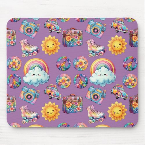Retro Groovy 1970s Mouse Pad 
