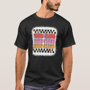 Retro Groovy 3rd Grade Teacher Student Back To Sch T-Shirt