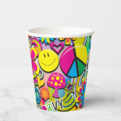Retro Groovy 60's 70's Birthday Party Paper Cups | Zazzle