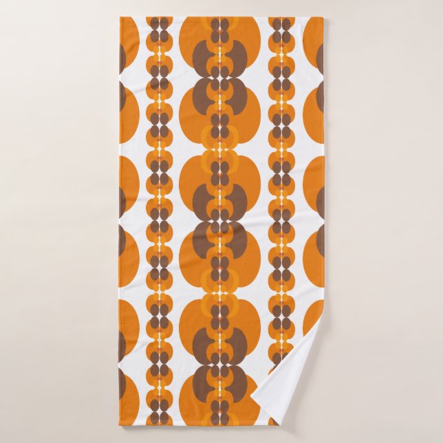 Retro Groovy 60's 70's Bubbles Pattern Bath Towel (Bath Towel)