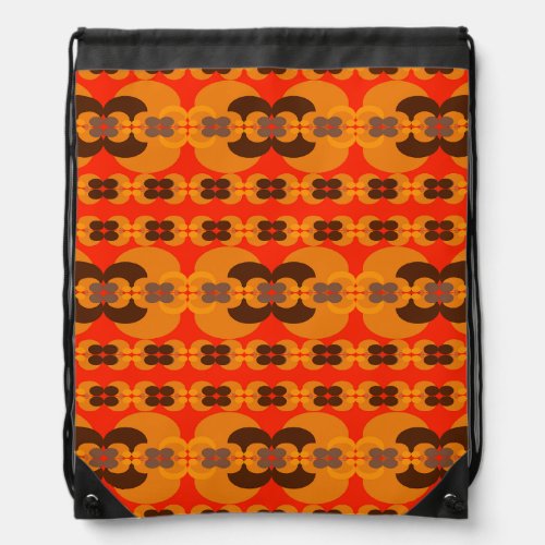 Retro Groovy 60s 70s Bubbles Pattern Drawstring Bag