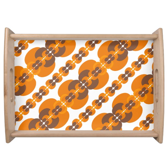 Retro Groovy 60's 70's Bubbles Pattern Serving Tray (Front)