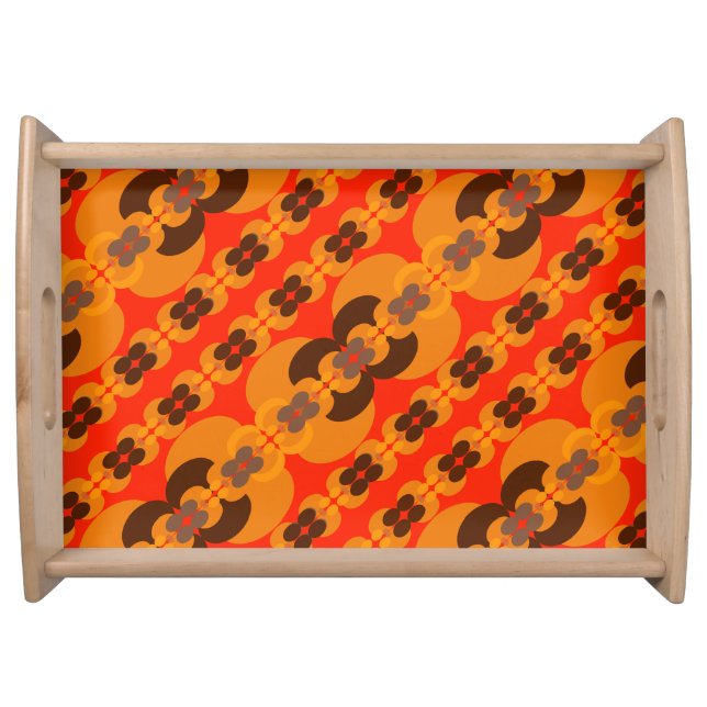 Retro Groovy 60's 70's Bubbles Pattern Serving Tray (Front)