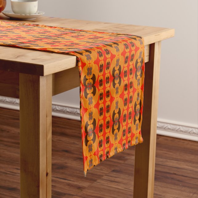 Retro Groovy 60's 70's Bubbles Pattern Short Table Runner (In Situ)
