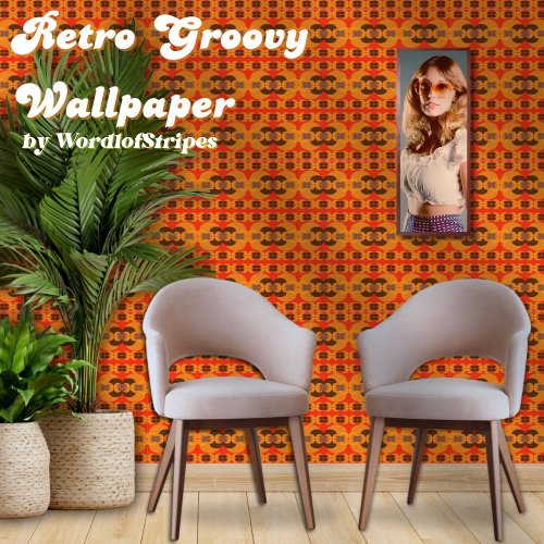 Retro Groovy 60s 70s Bubbles Pattern Wallpaper