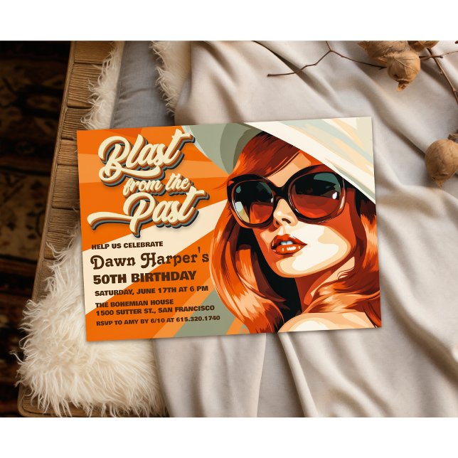 Retro Groovy 60s 70s Invitation (Creator Uploaded)