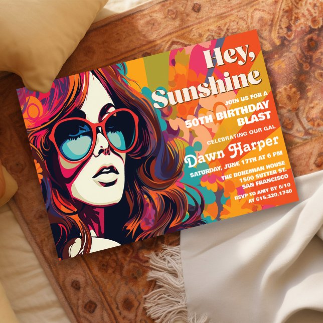 Retro Groovy 60s 70s Invitation (Creator Uploaded)