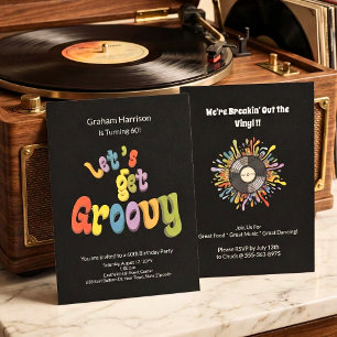 Retro Groovy 60th Birthday Invitation