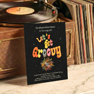 Retro Groovy 60th Birthday Invitation