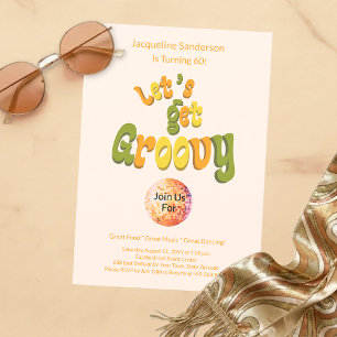 Retro Groovy 60th Birthday Invitation