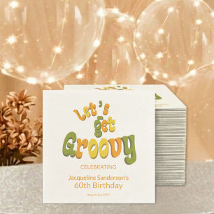 Retro Groovy 60th Birthday Party Napkins