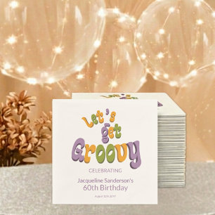 Retro Groovy 60th Birthday Party Napkins