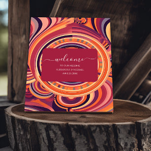 Retro Groovy 70s abstract pattern wedding Foam Board