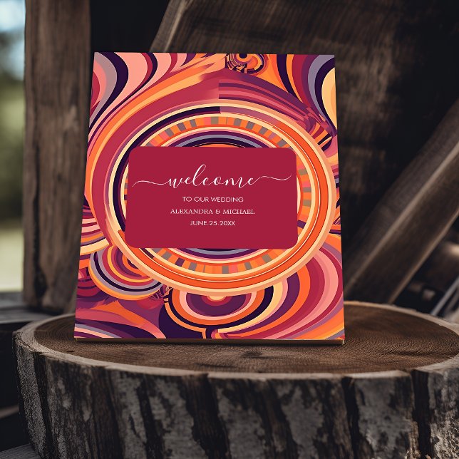 Retro Groovy 70s abstract pattern wedding Foam Board (Creator Uploaded)