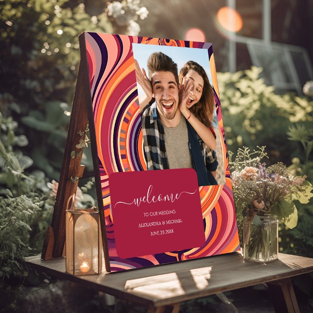 Retro Groovy 70s abstract pattern wedding Foam Board (Creator Uploaded)