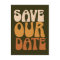 Retro Groovy 70s Brown Save The Date Postcard