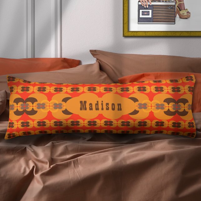 Retro Groovy 70's Bubbles Pattern Name Body Pillow (Creator Uploaded)