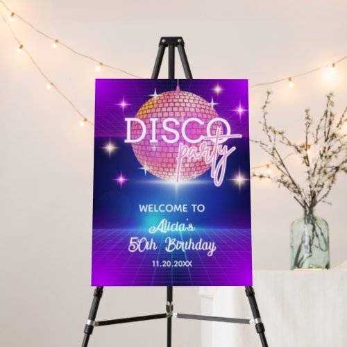 Retro Groovy 70s Disco Ball Birthday Party Foam Board