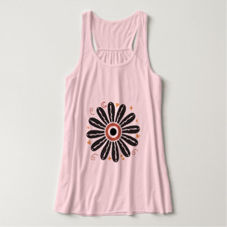 Retro Groovy 70s Flower Tank Top