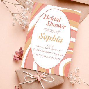 RETRO GROOVY 70S hippie BRIDAL SHOWER Invitation