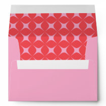 Retro Groovy 70s Pattern Pink Red Wedding  Envelope