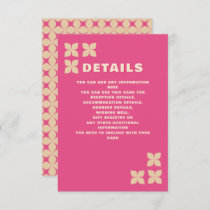 Retro Groovy 70s Pink Beige Wedding Enclosure Card