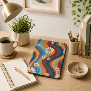 Retro Groovy 70's Rainbow Daisy  iPad Mini Cover
