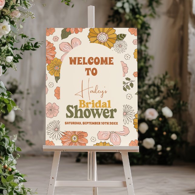 Retro Groovy 70's Themed Bridal  Foam Board (Creator Uploaded)