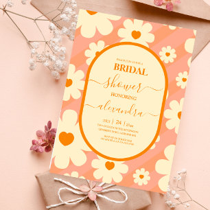 Retro Groovy 70's Themed Bridal Invitation